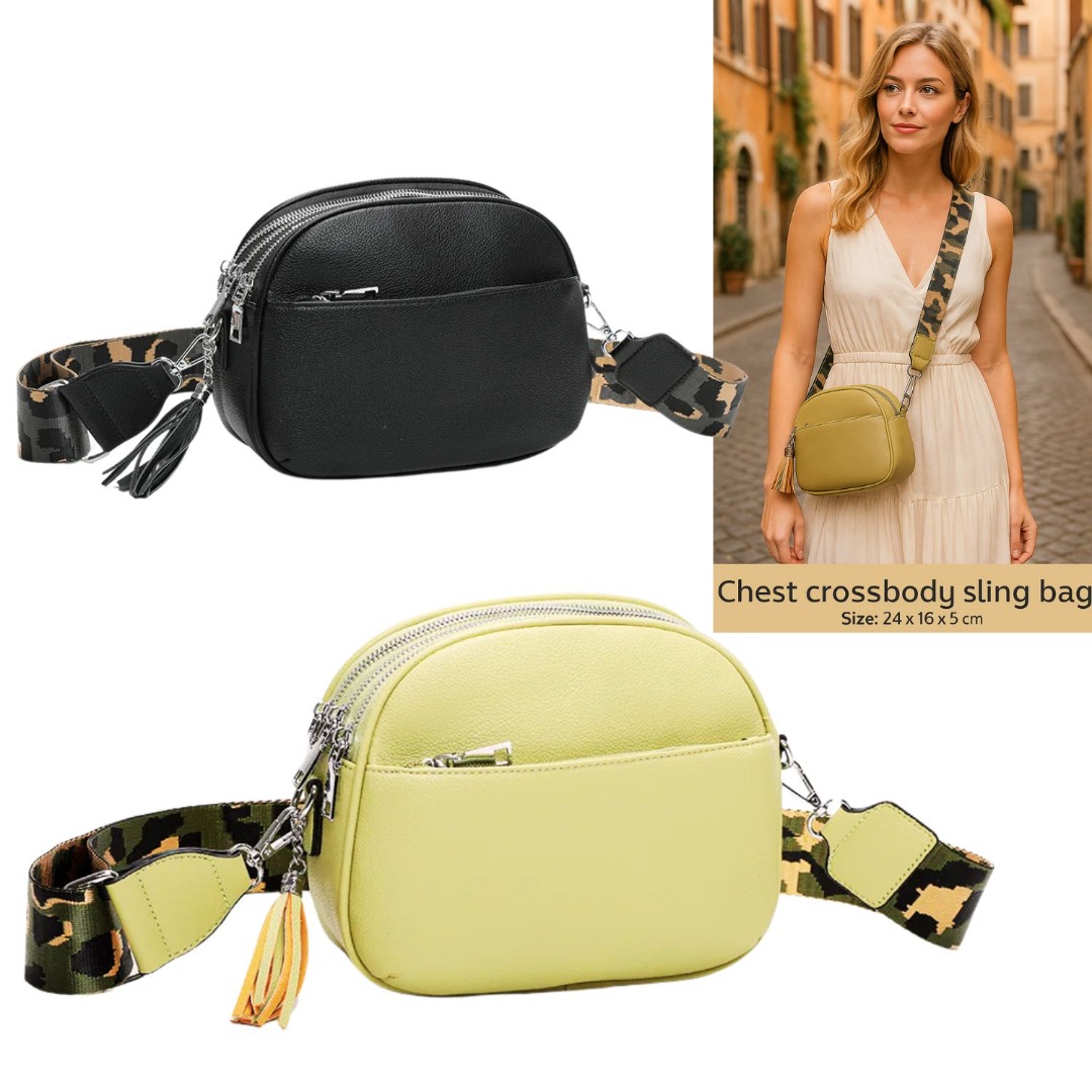 Escape Collection Crossbody Bag Faux Leather Tassel & Heart Charm