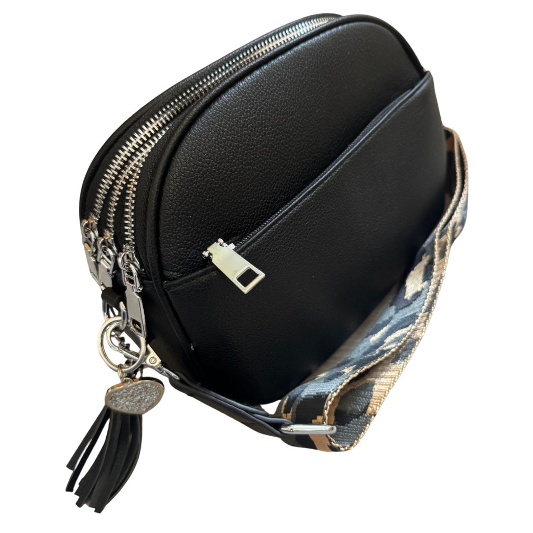 Escape Collection Crossbody Bag Faux Leather Tassel & Heart Charm - Image 6