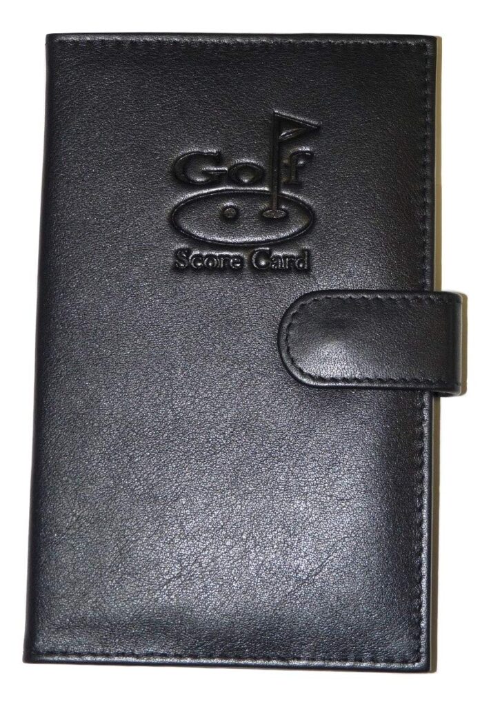 Leather Golf Scorecard Holder - Black