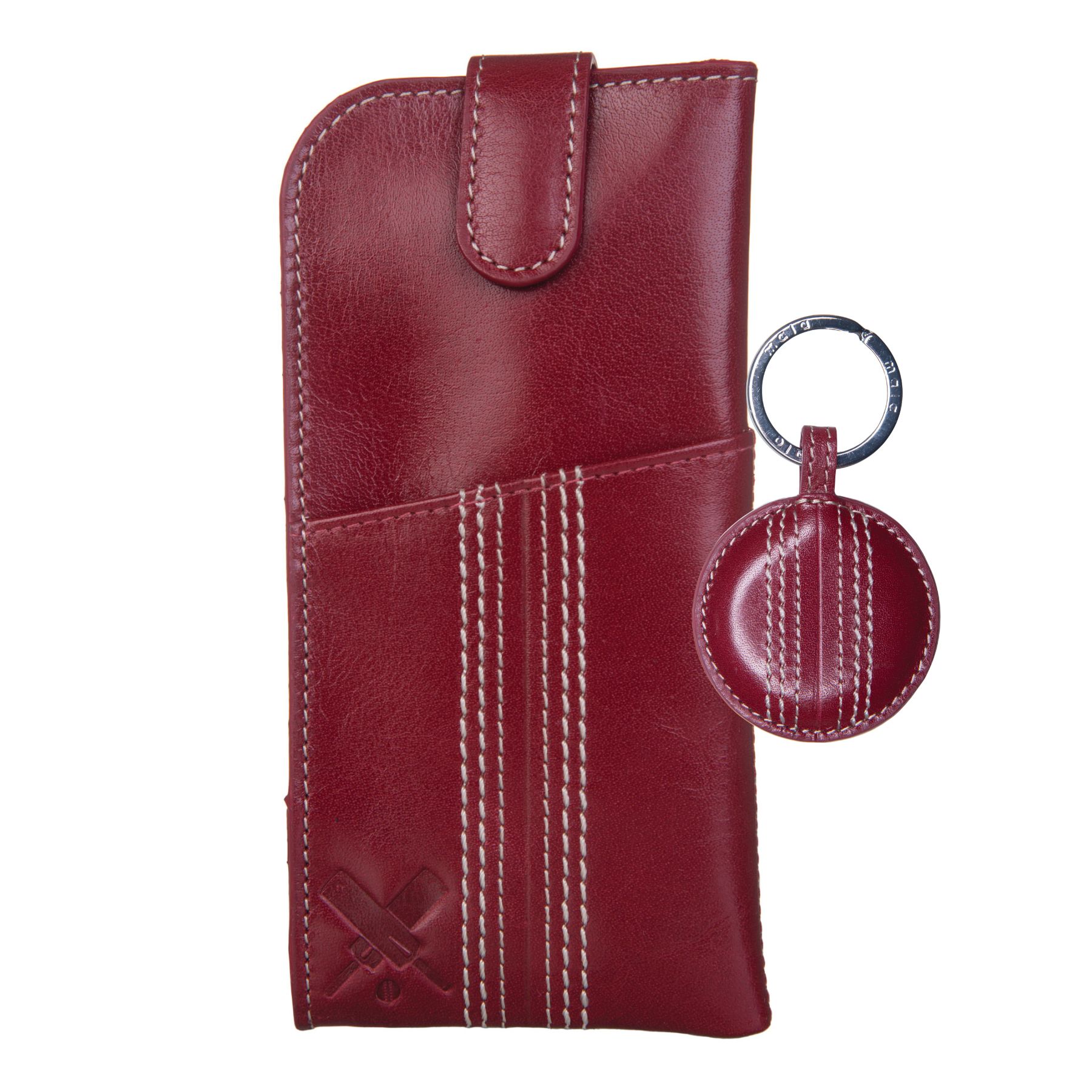 Cricket Gift Set – Leather Glasses Case & Hand-Stitched Cricket Ball Keyring – Gift-Boxed
