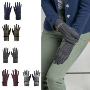 Earth Squared Ladies Wool Blend Gloves Velvet Bow Detail Plain or Tartan One Size Fits All