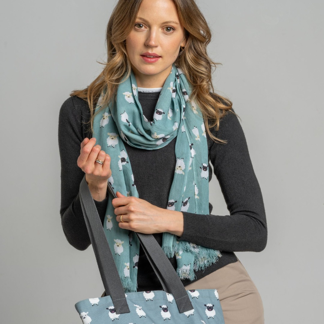 Animal Printed Scarf Highland Cow, Sheep, or Puffin - Image 4