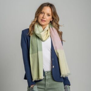 Pastel Block Scarf  Soft Lightweight 100% Viscose