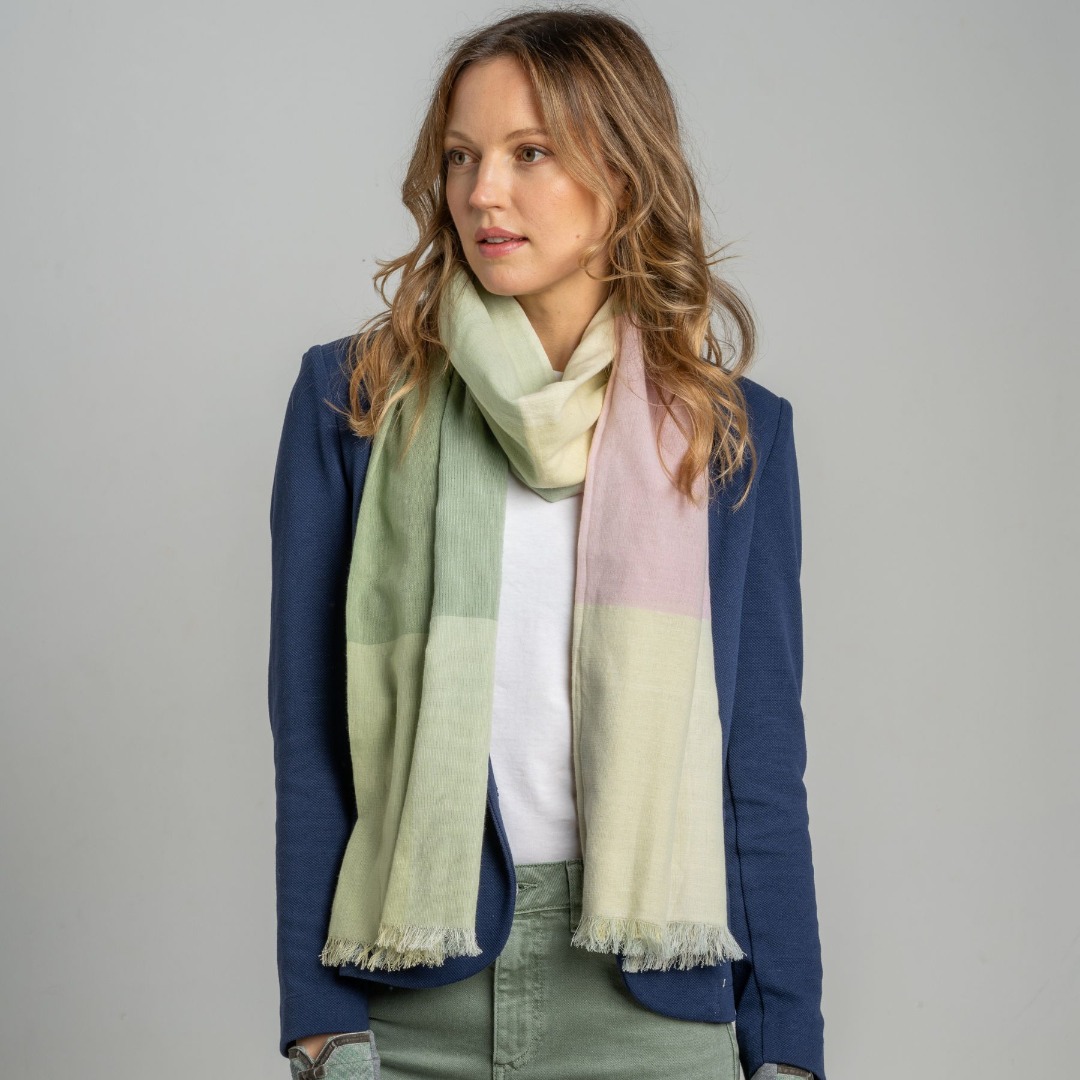 Pastel Block Scarf Soft Lightweight 100% Viscose - Image 3