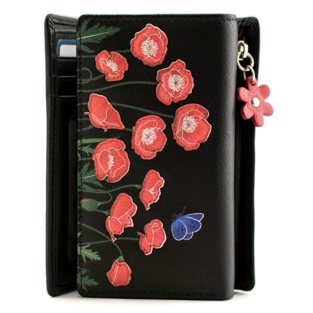 Mala Leather Poppy Large Tri Fold Purse Genuine Leather RFID Protection 12 Card Slots Note Section ID Window Zipped Coin Pocket 14 x 9 x 3 cm Gift Bag - Image 3