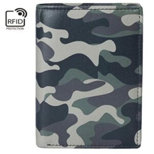 Camo Printed Compact Leather Wallet  RFID Blocking