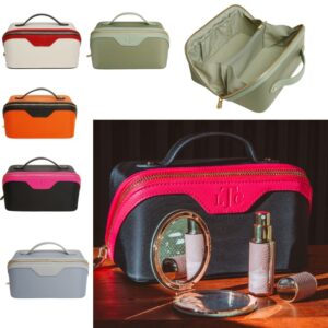 Vegan leather Beauty Train Expandable Makeup Case Two-Tone