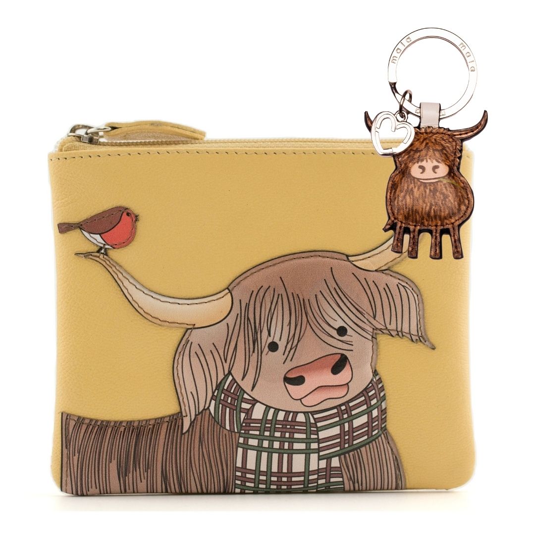 Highland Cow Letterbox Gift Set – Genuine Leather Purse Keyring - Image 7