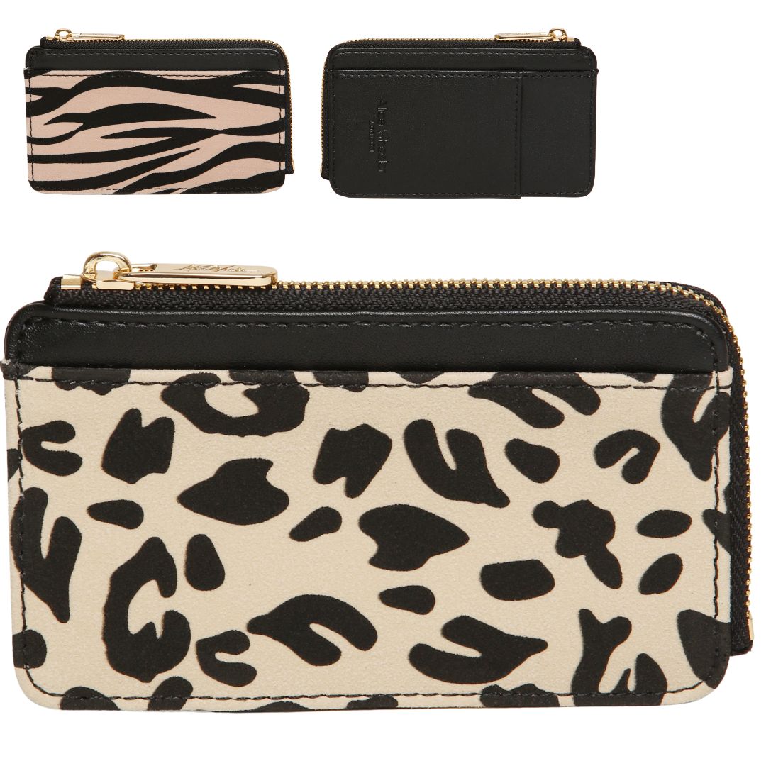 Animal Print Coin & Card Purse Vegan Leather
