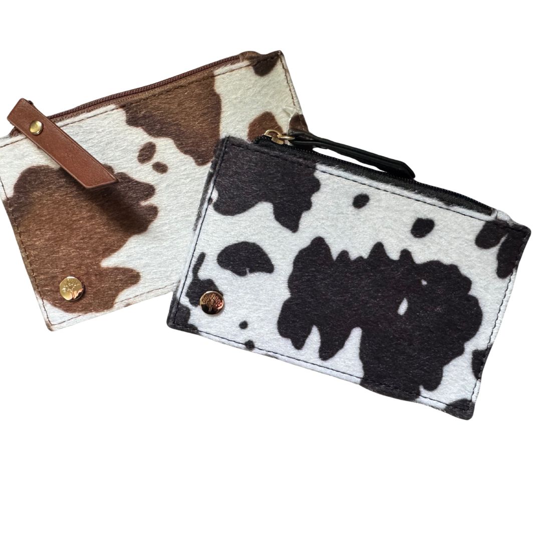 Cow Print Coin & Card Purse