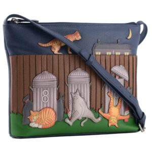 Alley Cats Leather Midi Crossbody Bag  Genuine Leather