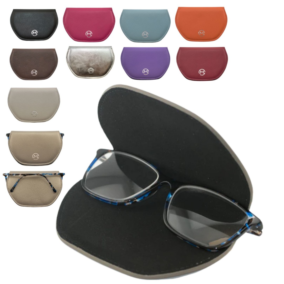 Mala Leather Super Slim Magnetic Unisex Glasses Sleeve Case Genuine Leather Slimline Spectacle Holder with Magnetic Closure Fits Most Glasses