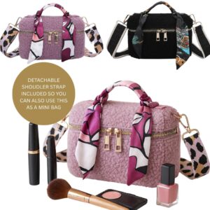 Fuzzy Glam Teddy Makeup / Crossbody Bag
