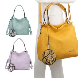 Serpentine Large Handbag with Snakeprint Pouch Purse Accessory