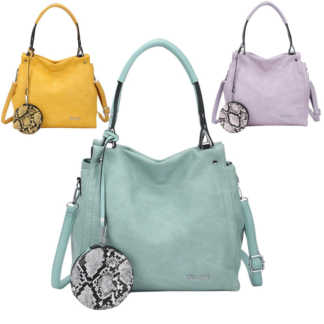 Serpentine Large Handbag with Snakeprint Pouch Purse Accessory - Image 2