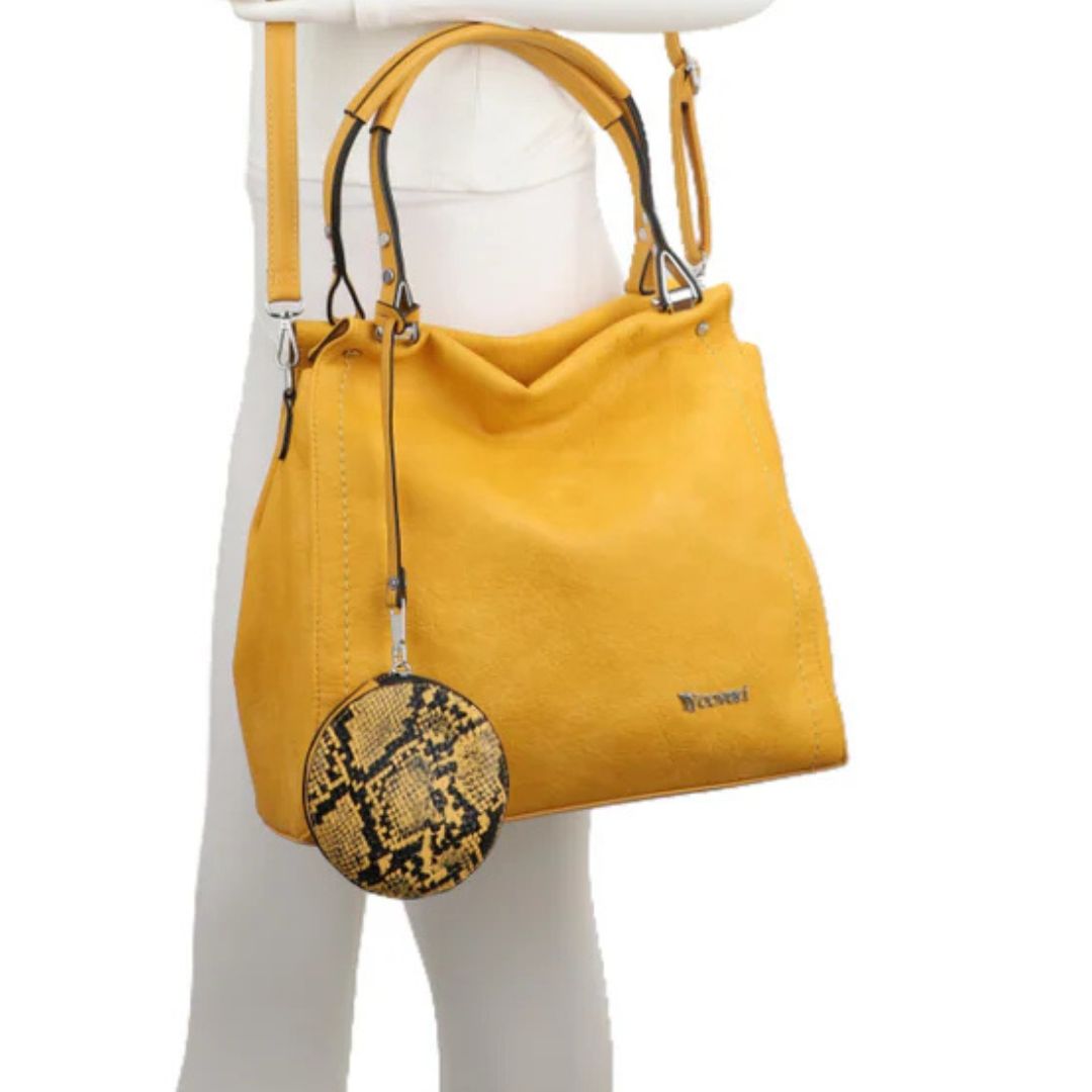 Serpentine Large Handbag with Snakeprint Pouch Purse Accessory - Image 4