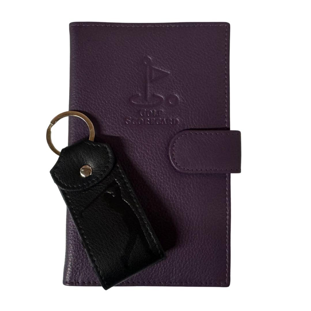 Golfers Leather Gift Set Scorecard Holder and Golf Keyring - Image 3