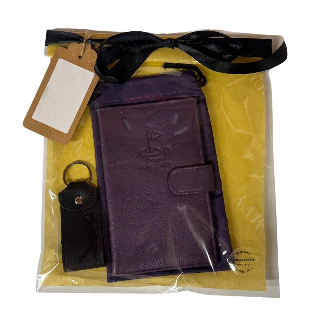 Golfers Leather Gift Set Scorecard Holder and Golf Keyring - Image 8