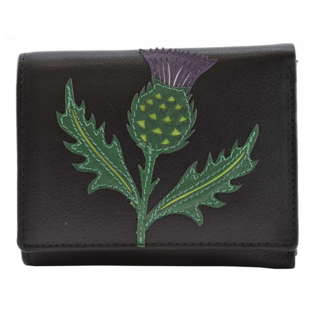 Hamilton Scottish Thistle Compact Leather Purse - Image 3