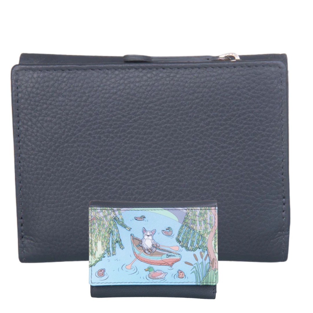 Beaus Boating French Bulldog Trifold Leather Purse - Image 3