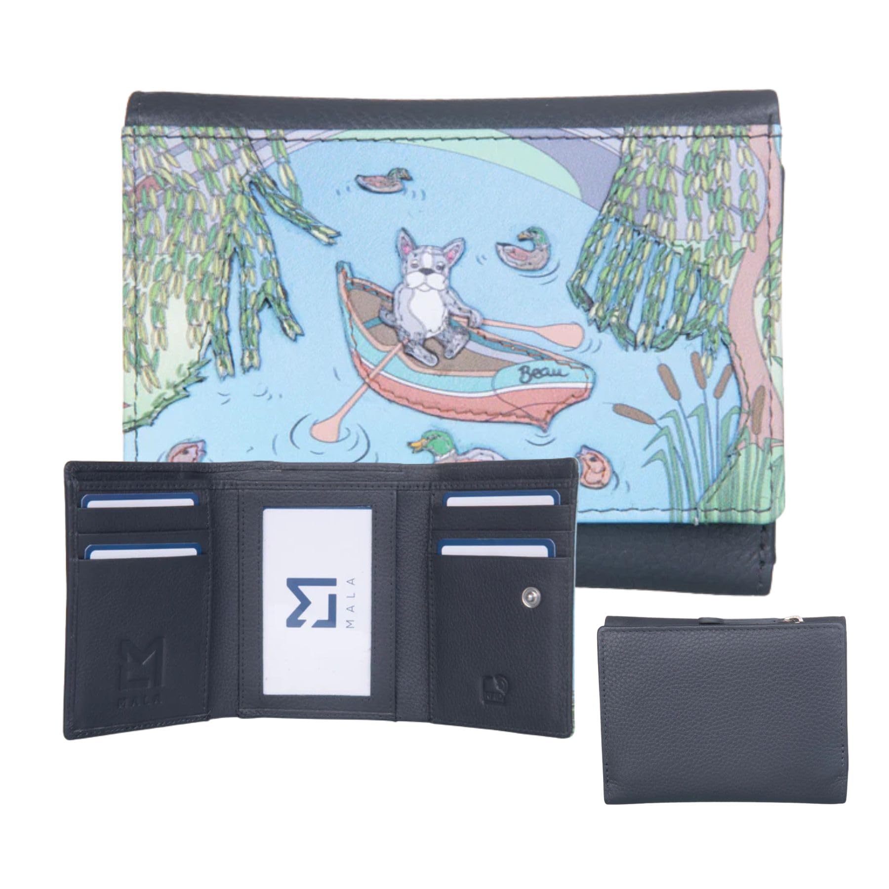 Beaus Boating French Bulldog Trifold Leather Purse - Image 6