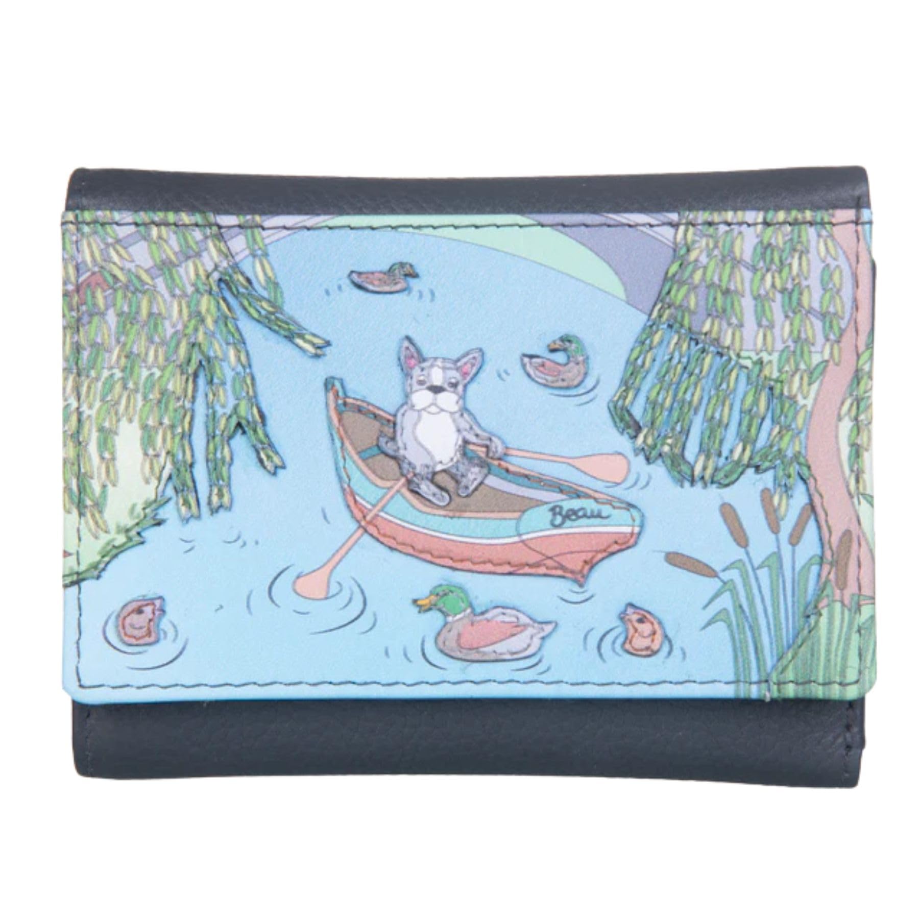 Beaus Boating French Bulldog Trifold Leather Purse - Image 7