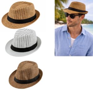 Straw Fedora Trilby Unisex Hat