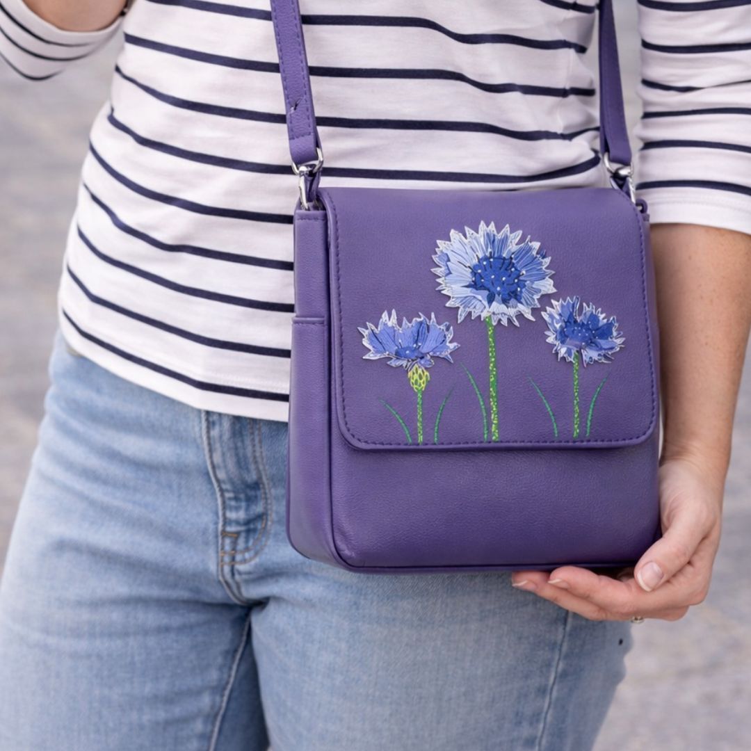 Amana Cornflower Mini Leather Crossbody Bag - Image 3