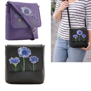 Amana Cornflower Mini Leather Crossbody Bag
