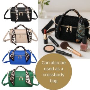 Leopard Metro Faux Leather Makeup/Crossbody Bag