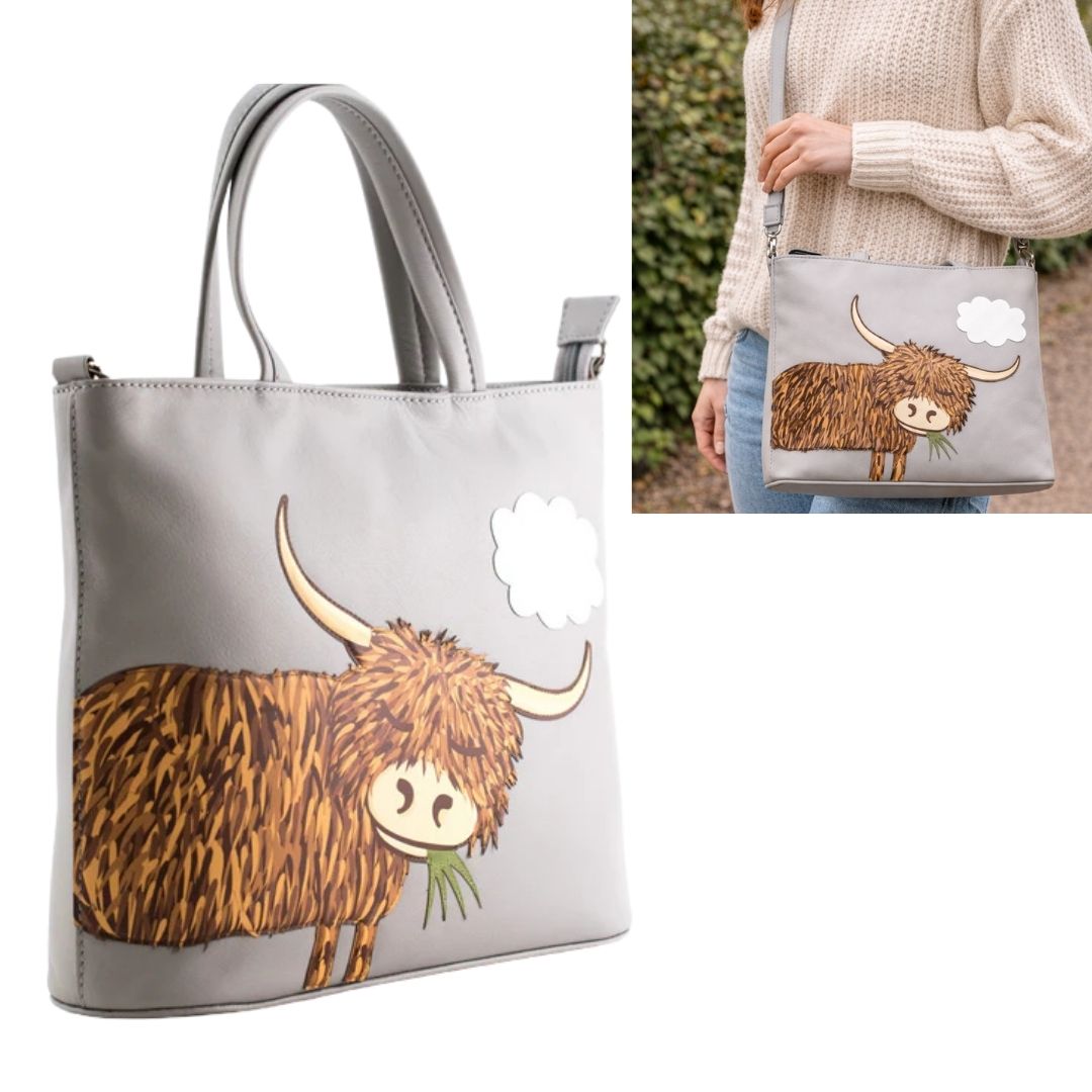 Bella Highland Cow Leather Grab Bag - Ltd Edition - Image 6