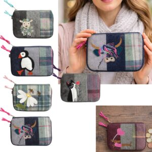 Tweed Applique Coin Purse