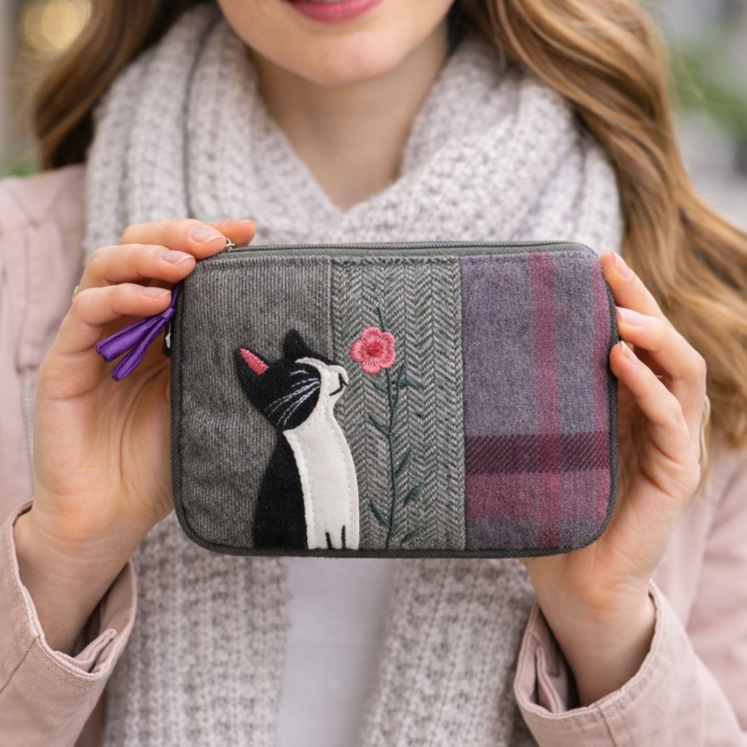 Tweed Applique Coin Purse - Image 3