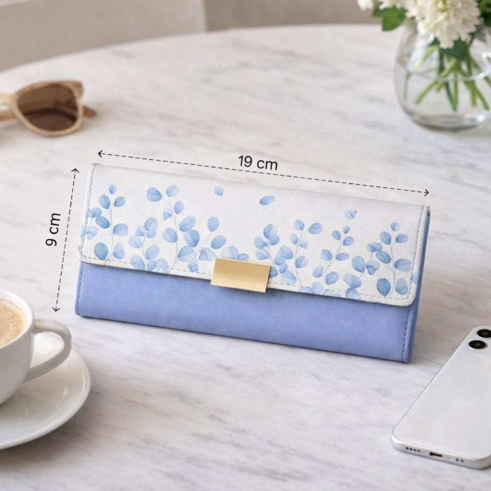 Eucalyptus Leaf Print Faux Leather Purse - Image 2