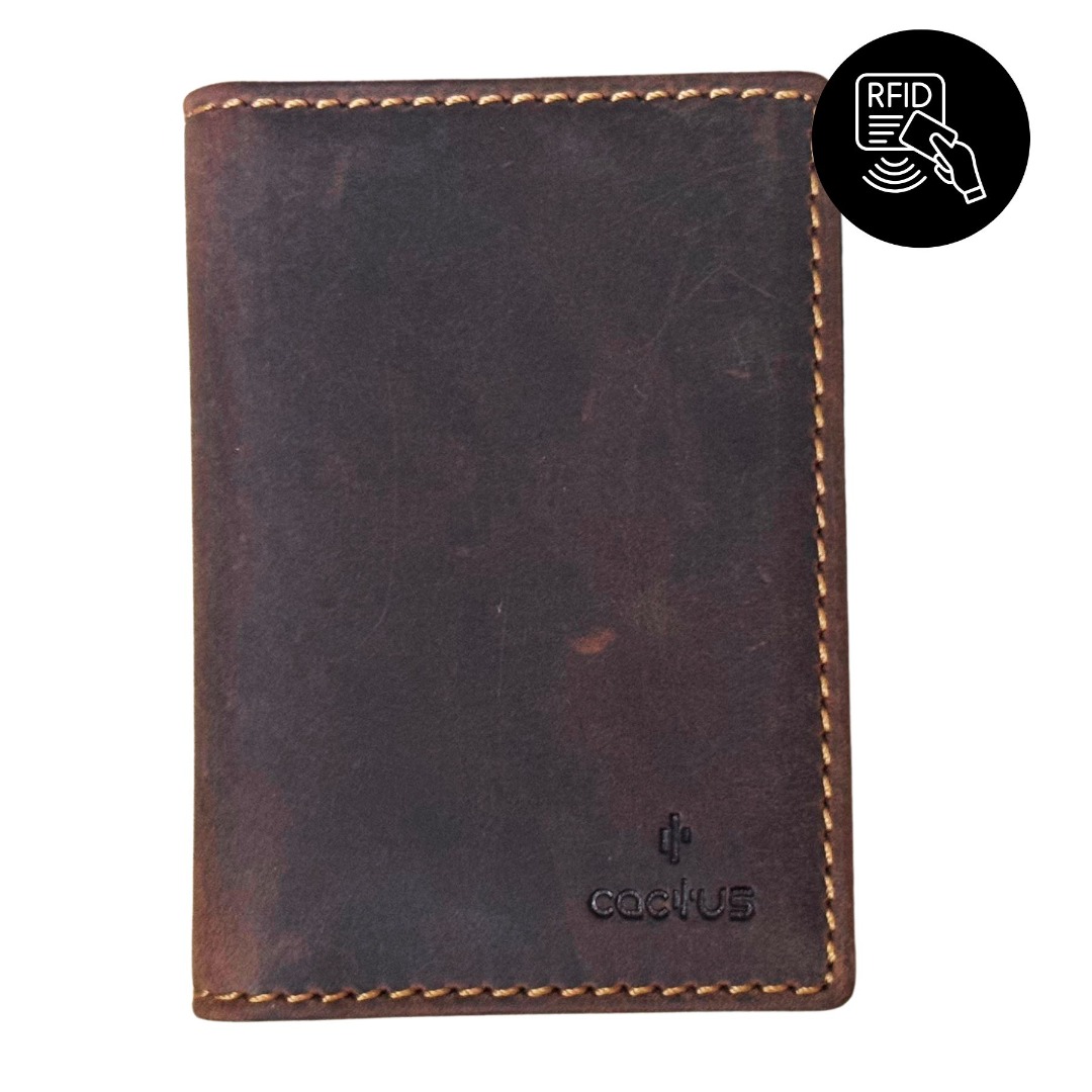 Distressed Leather RFID Card & ID Holder