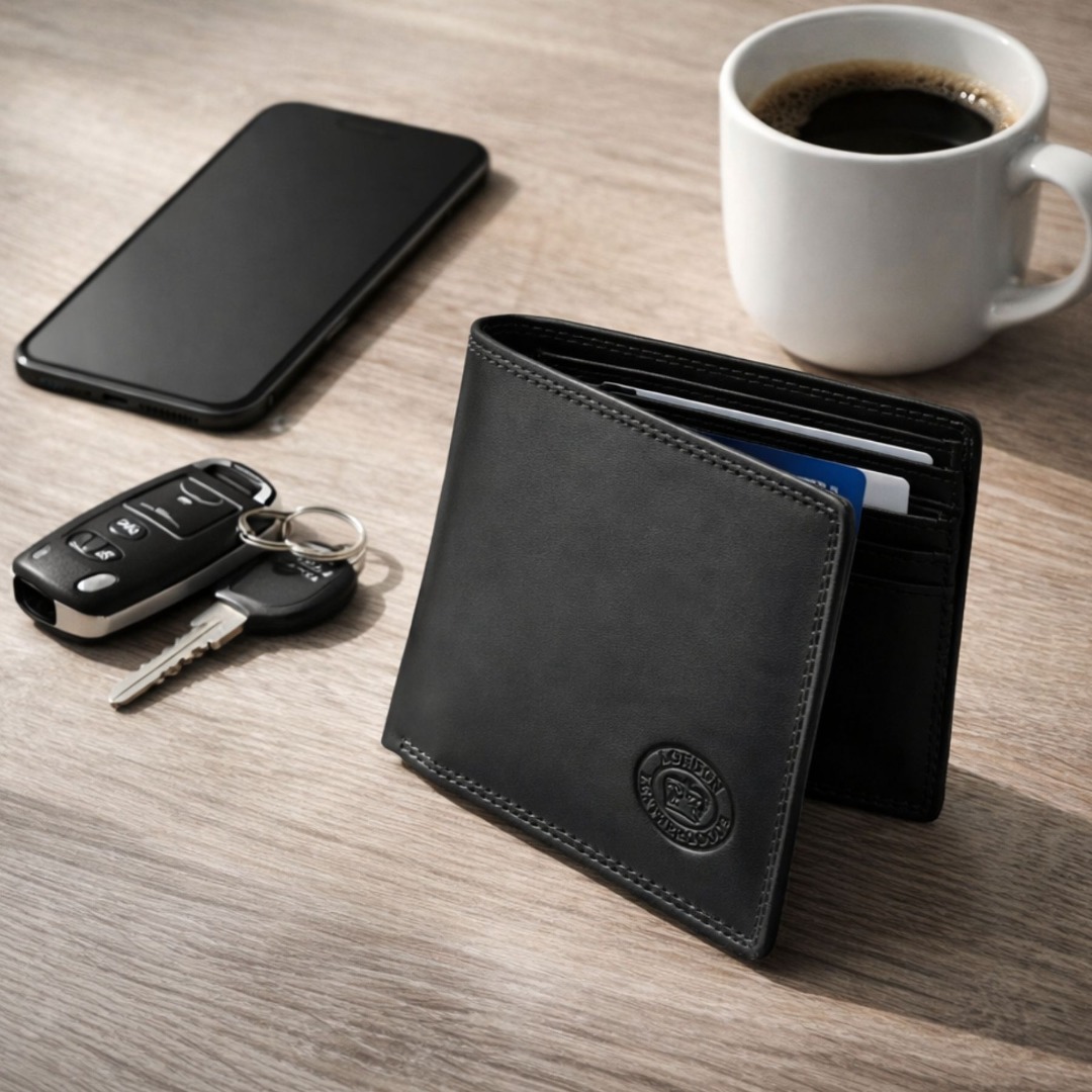 Mens RFID Leather Wallet Cow Nappa Notecase with Coin Pocket - Image 3