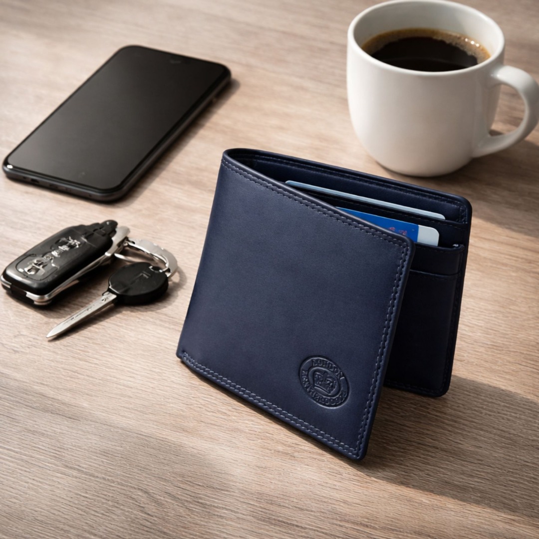 Mens RFID Leather Wallet Cow Nappa Notecase with Coin Pocket - Image 4