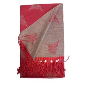 Cashmere Highand Cow Scarf Reversible Shawl