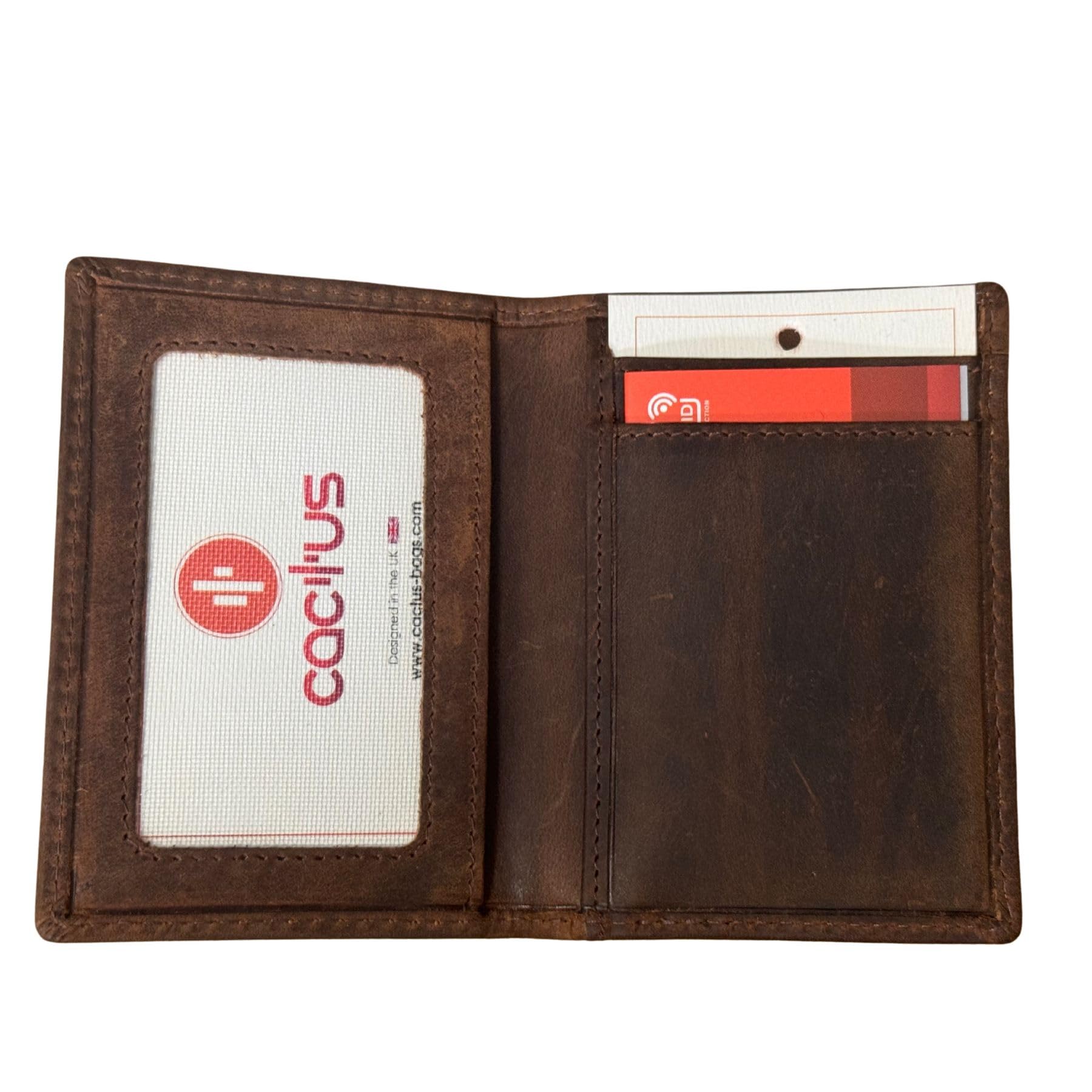 Distressed Leather RFID Card & ID Holder - Image 2