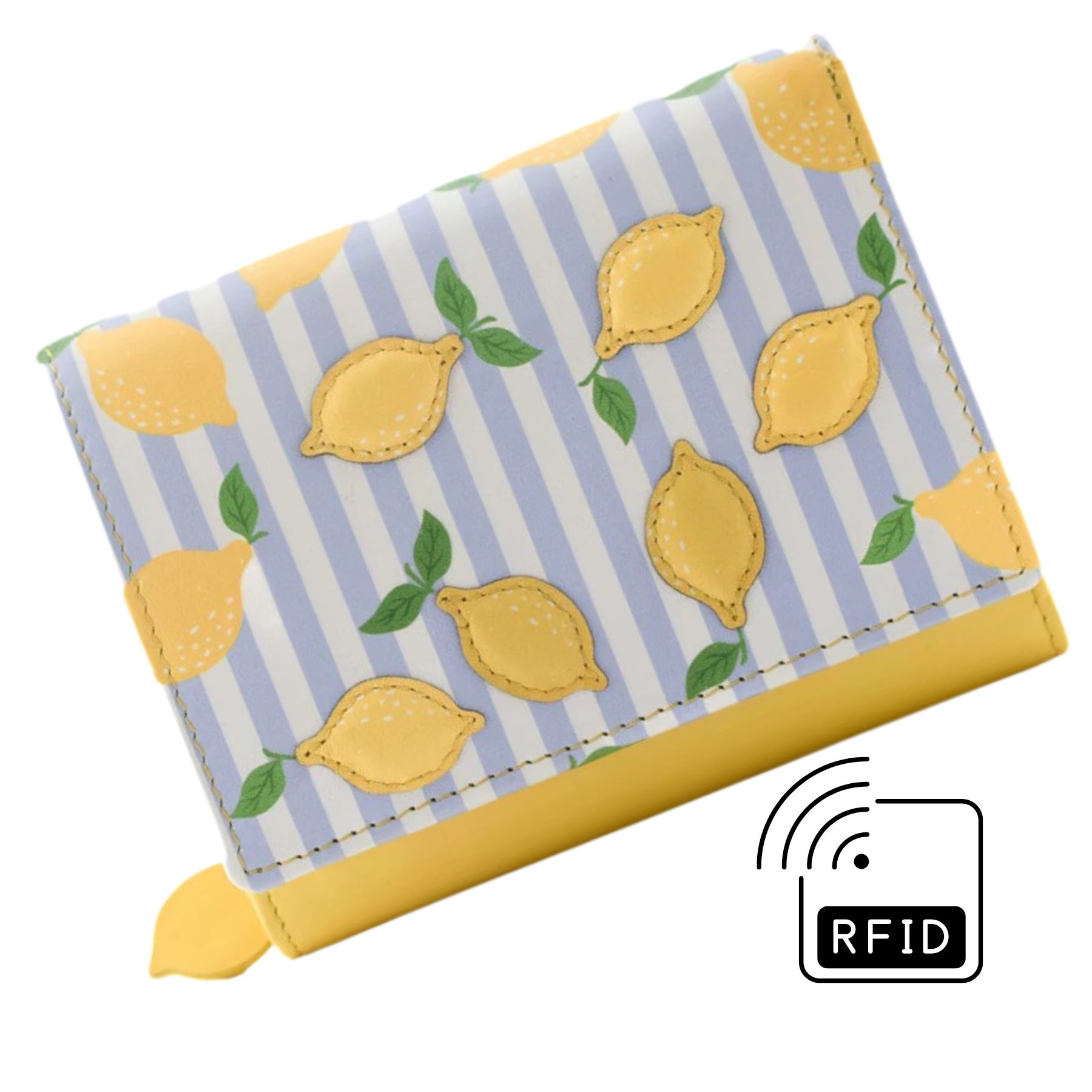 Sorrento Lemon Leather Tri Fold Purse - Image 2
