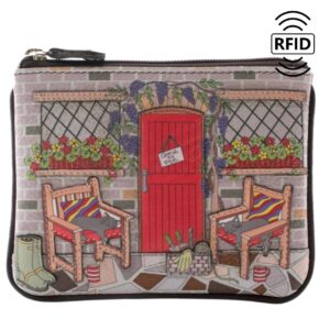 'Gone To Pot' Country Cottage Cat Leather Coin Purse