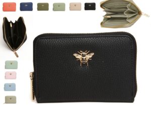 Vegan Leather Concertina Purse with Honey bee