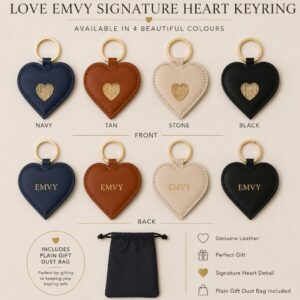 Signature Heart Genuine Leather Keyring with GiftBag