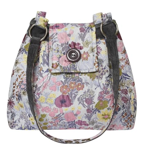 Jacquard Floral Cotton Canvas Shoulder Bag - Image 3