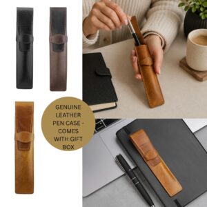 Genuine Leather Single Pen Case  Gift Boxed
