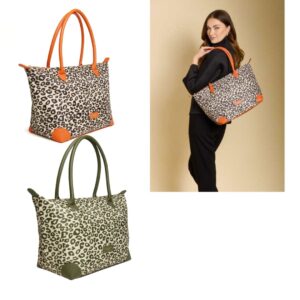 Shoreditch Large Leopard Vegan Leather Tote Bag