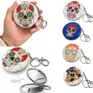 Sparkly Sugar Skull Compact Mirror