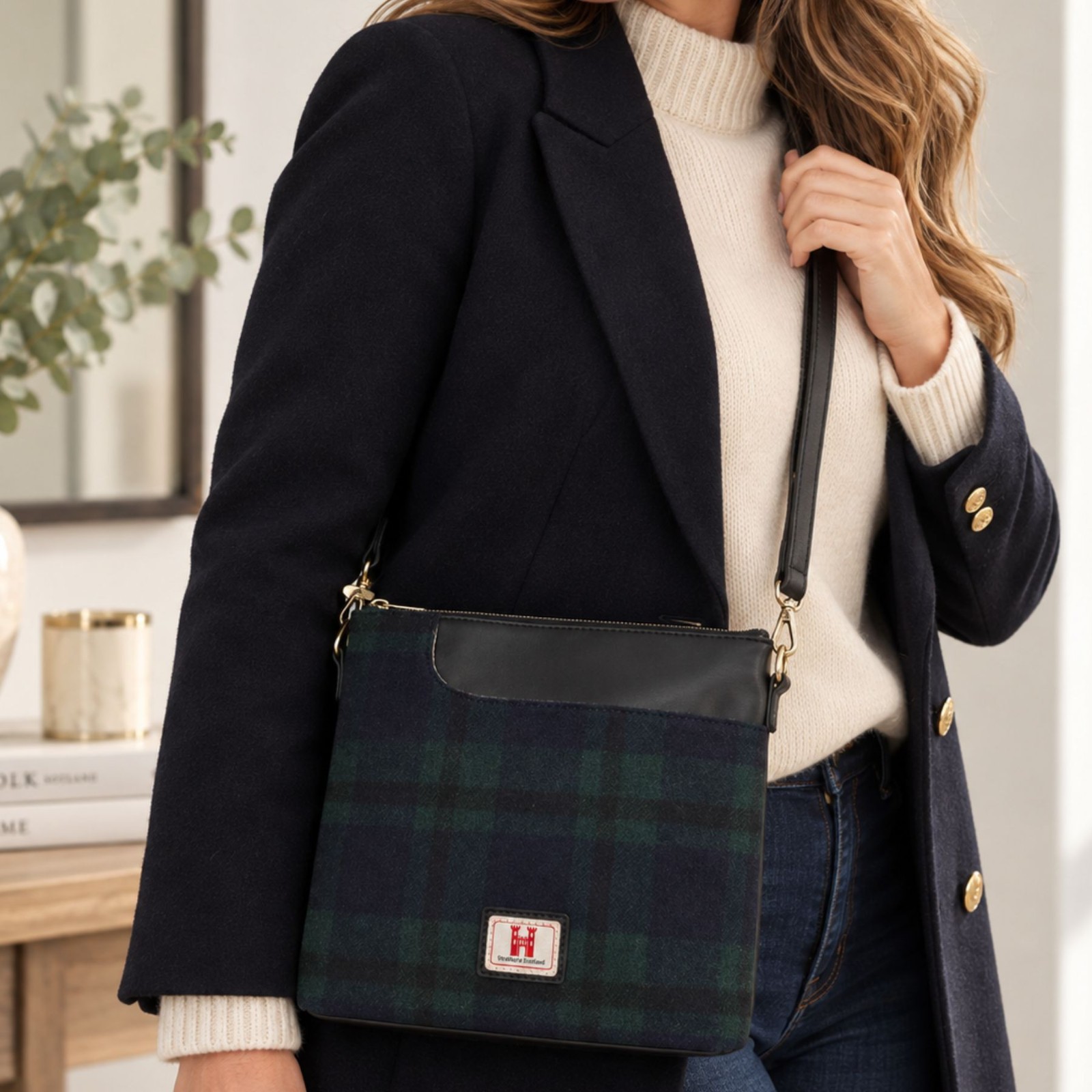 Ladies Tweed Crossbody Bag - Image 2