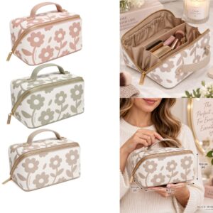 Floral Mini Train Case Compact Makeup Organiser