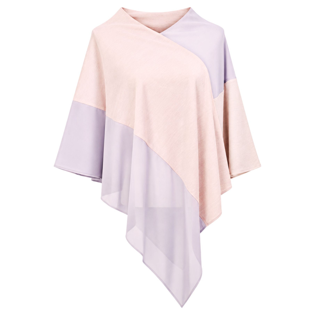 Poncho Shawl Wrap Two Tone Chiffon Cape - Image 5